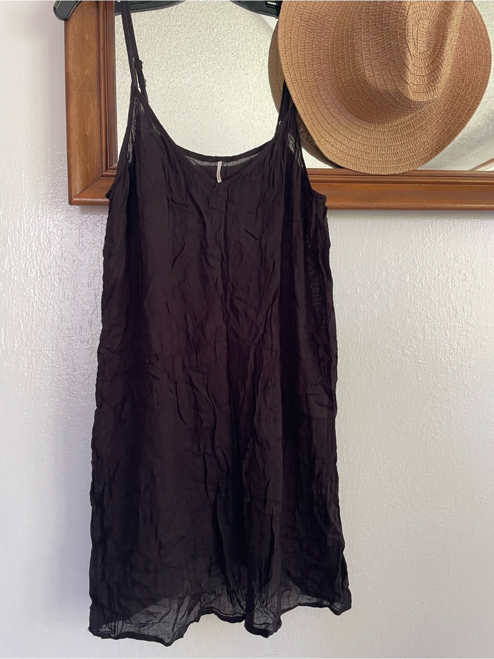 Free People Black Mini Slip Dress